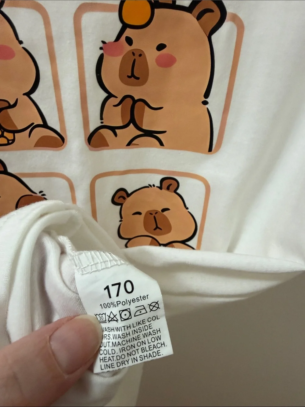Capybara Graphic Tee for Kids - White